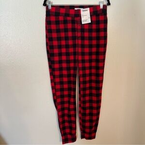 NWT Sonoma Intimates Red Black Plaid Slim Fit High Rise Everyday Sleep Pant S
